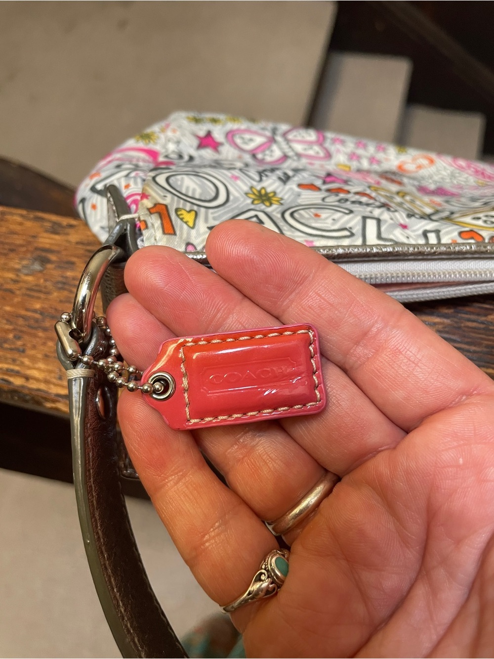 Coach poppy graffiti Mini Shoulder Bag with Pink & Yellow Accents - Picture 4 of 5